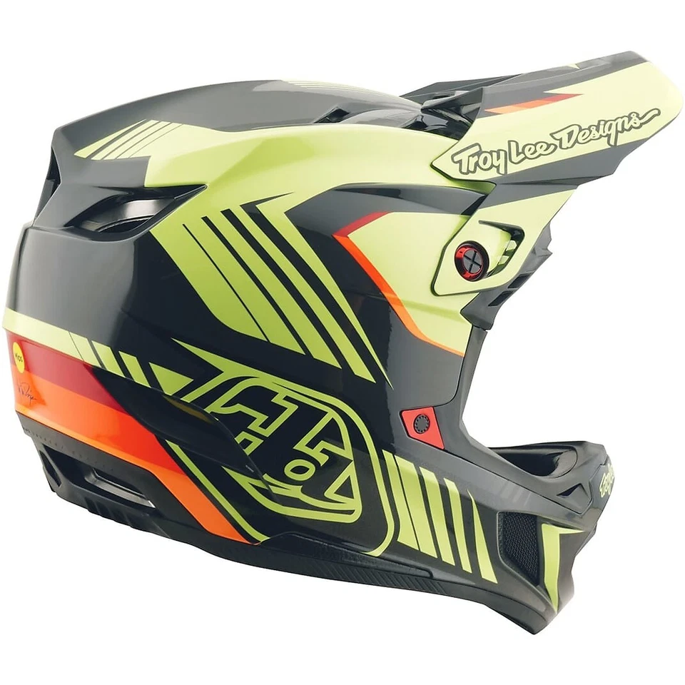 Troy Lee Designs D4 Polyacrylite MIPS Helmet TLD BMX MTB Qualifer - Black/Yellow - Image 4 of 4