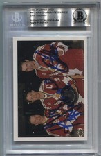 Lindros/Draper/Rice 1990-91 Upper Deck Autograph Card #473 BAS