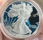 2001 W PROOF AMERICAN SILVER EAGLE ~ 1 OZ .999 WITH OGP AND BOX AND COA