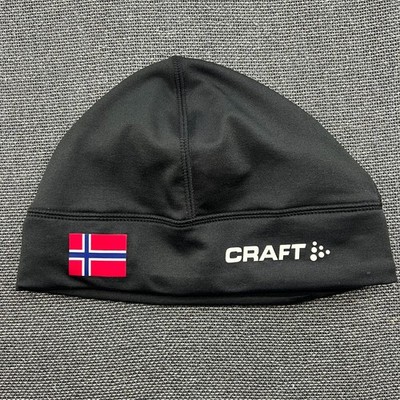 CRAFT Beanie Mütze Skimütze L-XL Norwegen Flagge Biathlon Langlauf schwarz no...