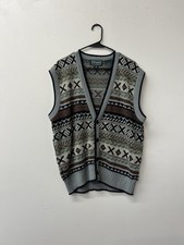Campus acrylic knit vest vintage Grandpa Sweater Medium