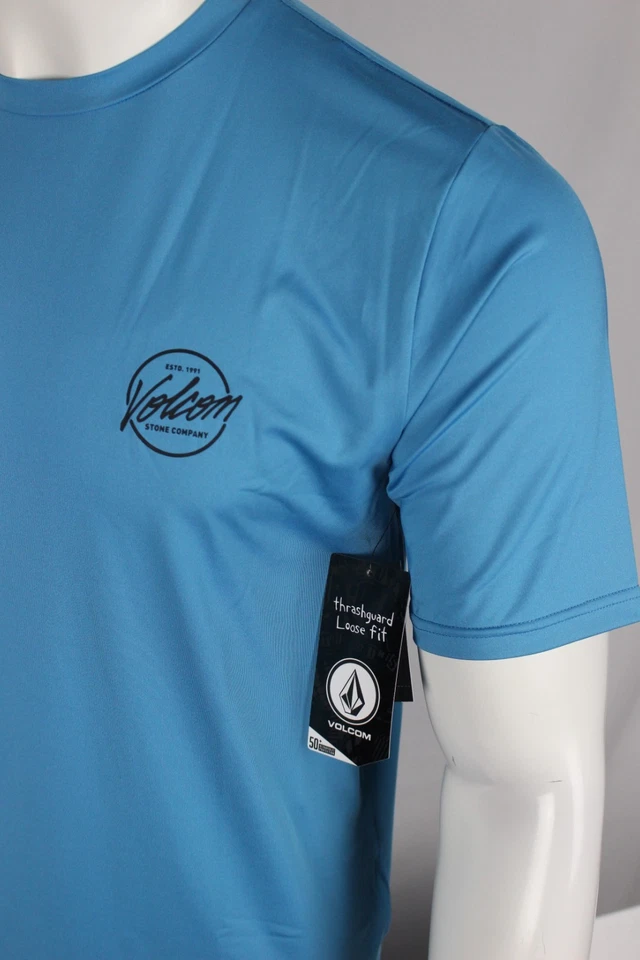Volcom Men's Stone Stamp Short SleeveThrashgaurd Loose Fit Large Blue UPF 50+ - Image 3 of 3
