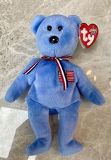 TY Beanie Baby - America  the Bear (Blue Version) Perfect Condition