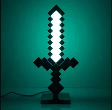 Minecraft Sword Night Light Interactive Lamp Portable Rechargeable Gamer LED