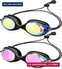 Vvinca Kids Swim Goggles with Bungee Strap No Leaking Anti Fog Toddler Goggles w