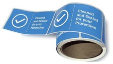 Cleaned and Sealed Room Door Labels, Perfed for Separation, 2-1/2"x 5" -Roll/100