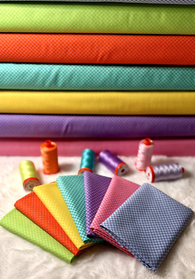 Fabric Bundle-7pc-On The Grid-True Colors 2025 by Tula Pink for Free Spirit Fabr