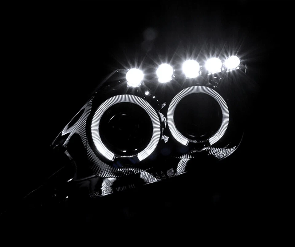 00-05 Toyota Celica GT ST  Base TRD Smoked Projector Headlights LED Halos DOTs - Image 2 of 4