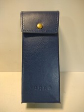 Vogue Sunglasses Eyeglasses Faux Leather Rectangle Snap Case Navy Blue