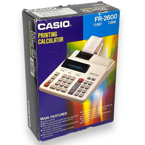 Casio FR-2600 Calcolatrice desktop stampa 12 cifre 2 colori azionata in scatola - Foto 2 di 11