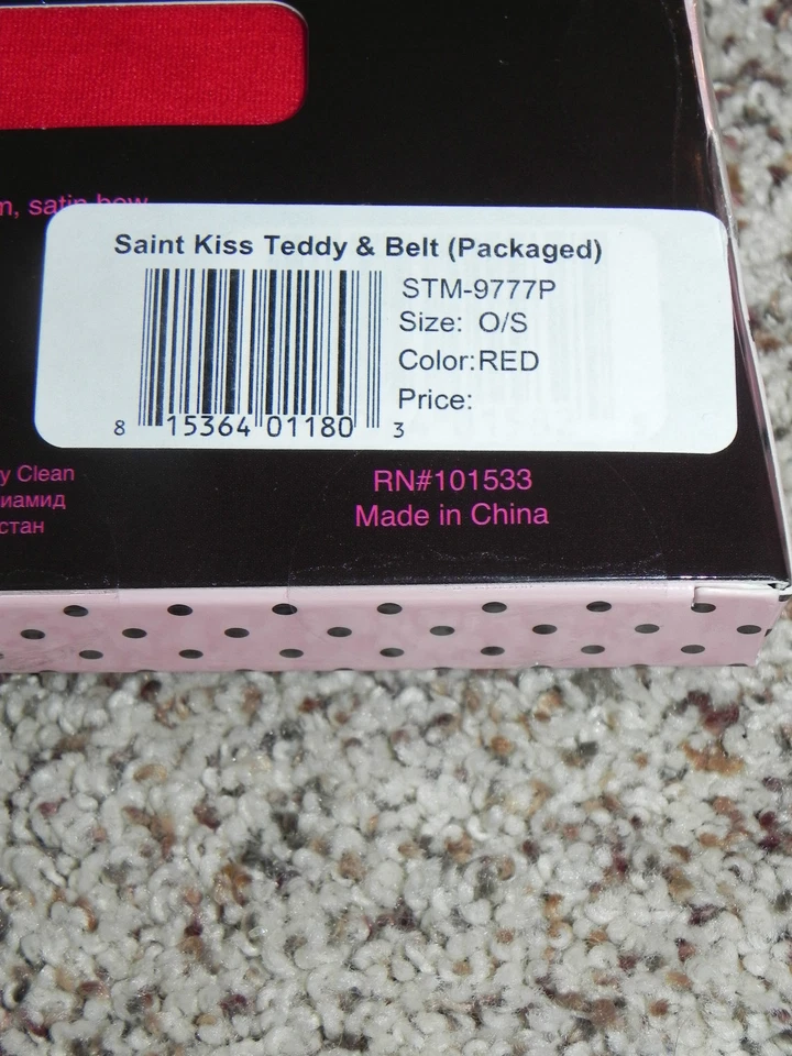 Peluche y cinturón Seven Til Midnight sin costuras Saint Kiss STM-9777P talla única rojo nuevo en paquete Foto 3 de 3
