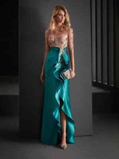 Modern Evening Dresses Formal Party O-Neck Floor Length Ball Gowns Lace Applique