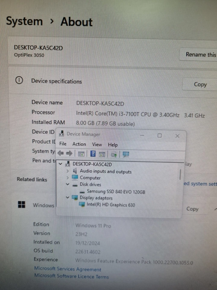 Dell OptiPlex 3050 Mini i3-7500T 3.4GHz, 8GB RAM, 120GB SSD Windows 11 Pro - Image 2 of 4