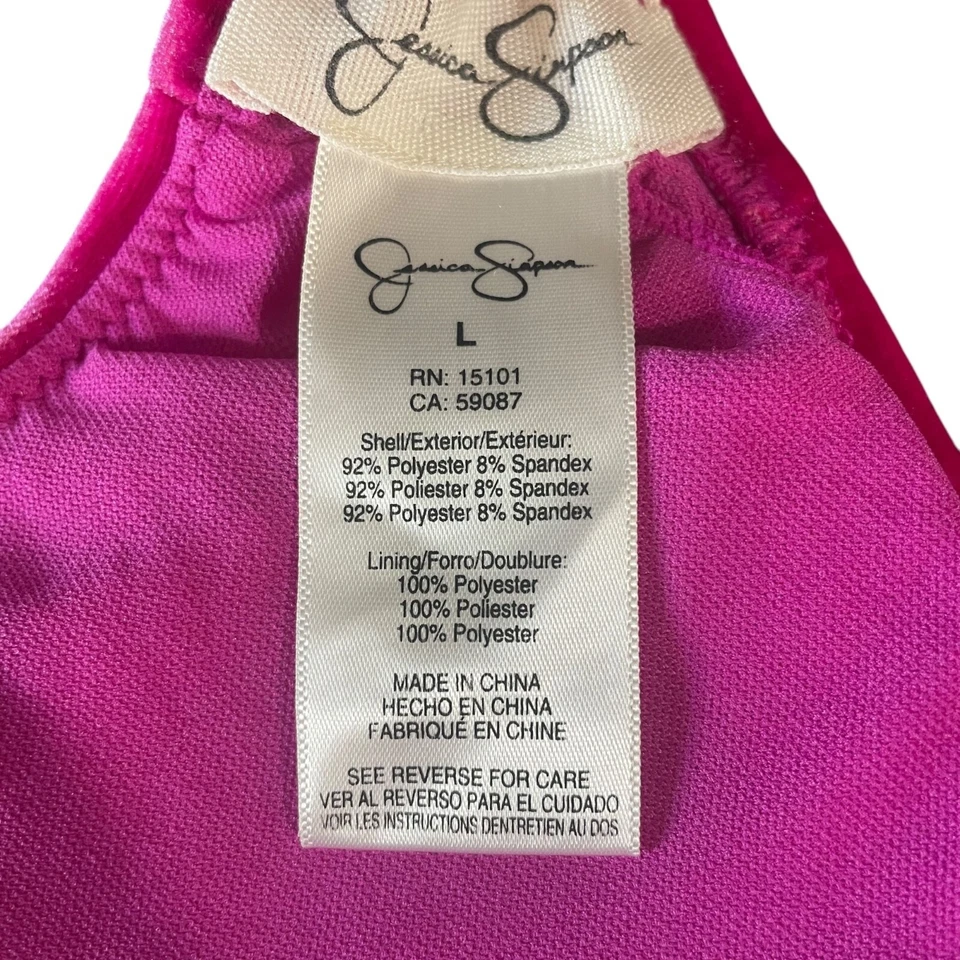 Conjunto de Bikini Jessica Simpson Rosa Negro Floral Sarong Tropical Traje de Baño Resort Foto 3 de 4