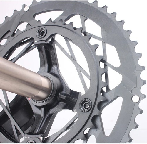 Road Bike Crankset 170MM Hollowtech Crank Arms with Double Round Chainrings BB - Picture 18 of 24