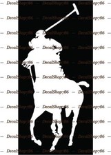 Polo Hockey Player - Outdoor Game Sports - Vinyl Die-Cut Peel N' Stick Decal