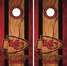 Kansas City Chiefs Cornhole Wrap Game Skin Decal Wood Design VZ432