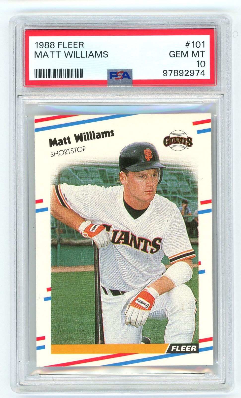 1988 Fleer Matt Williams #101 Gem Mint PSA 10