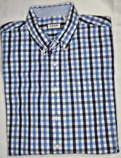 Mens Izod Long Sleeve Multicolor Plaid Button Front Shirt Size XL - EUC