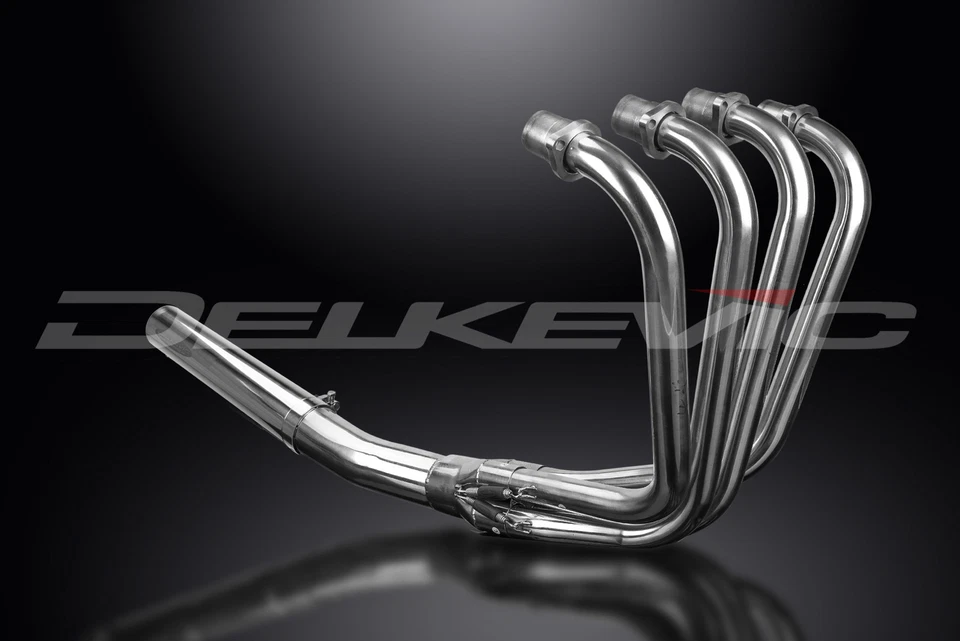 Silenciador recto de acero inoxidable Kawasaki KZ650D SR650 1978-1981 escape completo 4-1 Foto 4 de 4