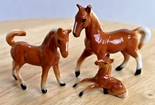 Hagen Renaker 3 Miniature Porcelain Horse Figurines Set Farmhouse Barn Decor Lot