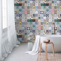 Fototapete Vlies Vintage Fliesen Motiv Abstrakt Bunt Blau 39836-1 (5,61€/1Qm)