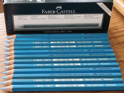 Faber-Castell - 12 Stück Trockentextmarker - blau- Neu - (1,49 /St.)  (K2)
