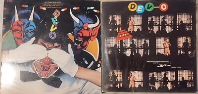 2x Devo Vinyl Record Album LOT- Peek-A-Boo PROMO EP *45rpm +Live Mini LP *33 rpm