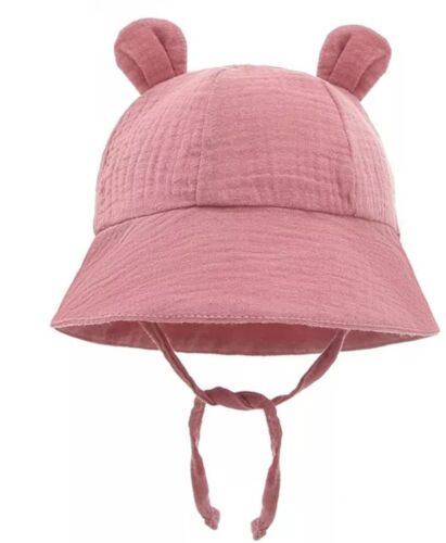 Bunny ears muslin baby hats - Afbeelding 1 van 8