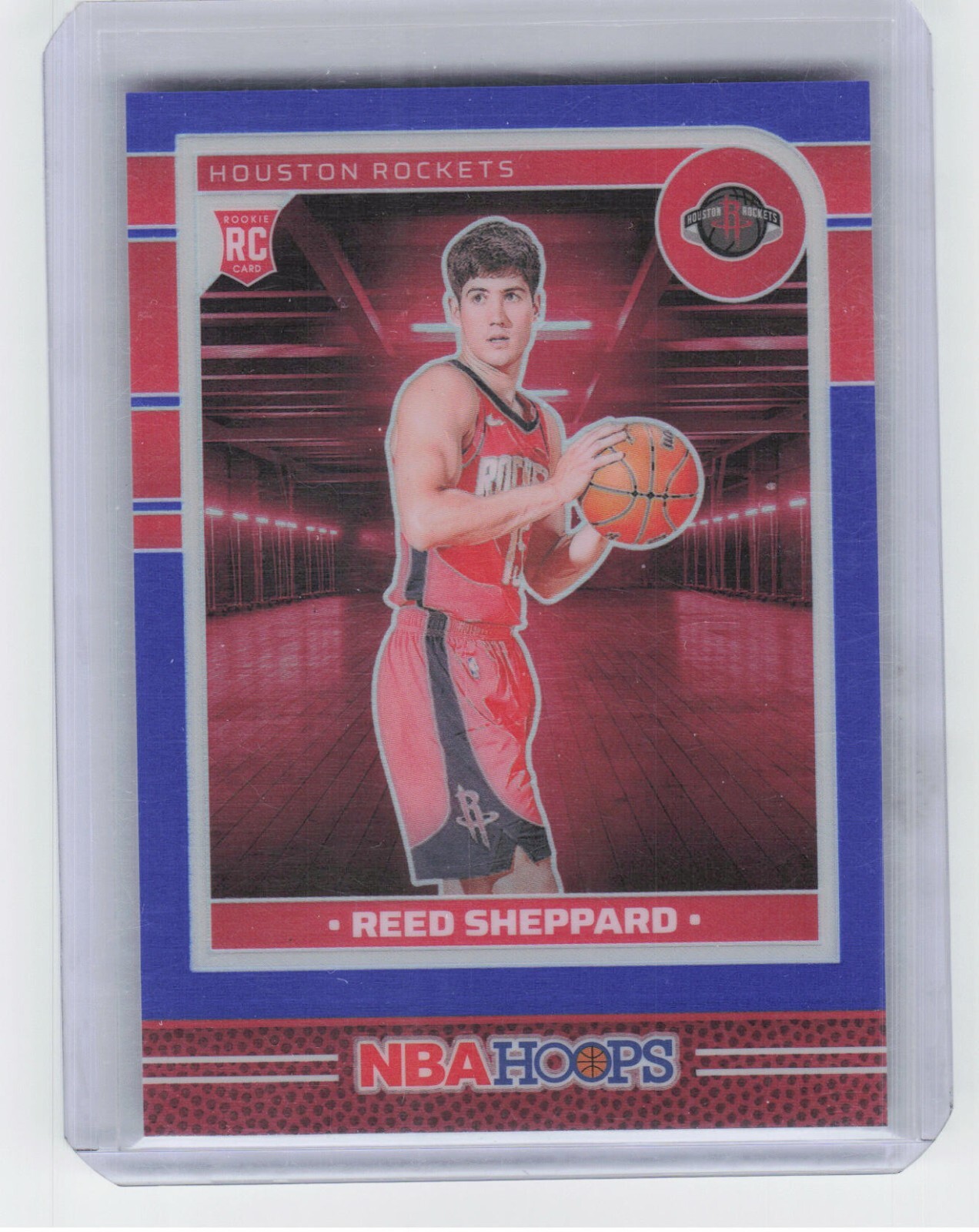 2024-25 Panini NBA Hoops Reed Sheppard #233 Premium Blue Prizm Rookie /49