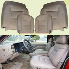 Replacement Leather Seat Cover Front Set 1995-1999 Fit For Chevy GMC Truck Tan