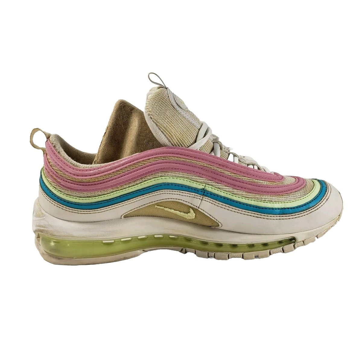 women's nike air max 97 pink white yellow green