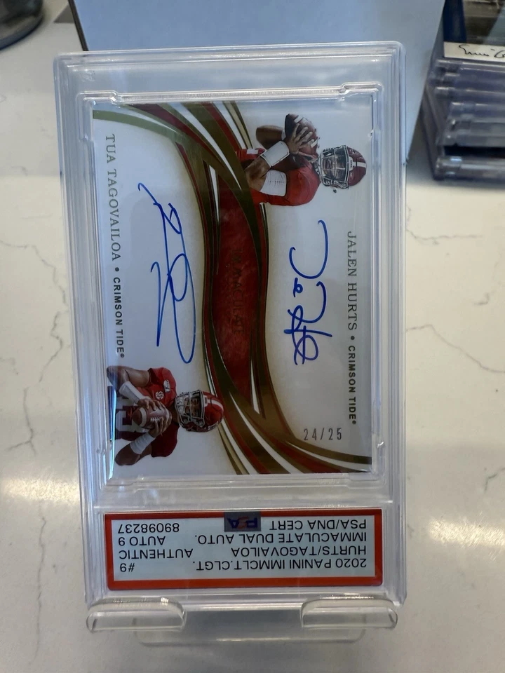 2020 Immaculate Collegiate Jalen Hurts Tua Tagovailoa Rc Auto /25 Alabama PSA - Image 2 of 4