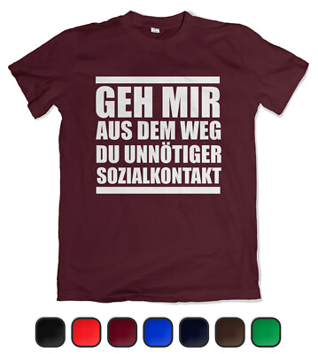 Herren T-Shirt 'Geh weg du unnötiger Sozialkontakt' Sprüche Shirt Corona Spruch