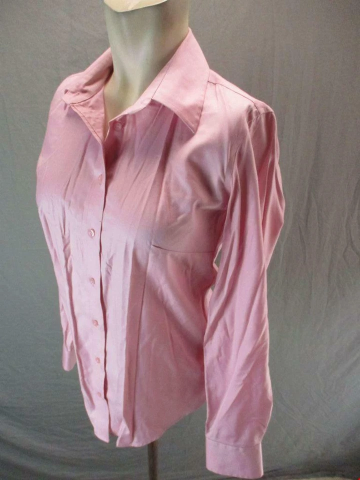 Camisa Top Dama Hathaway Talla S Mujer Rosa Algodón Manga Larga Abotonada 6G395 Foto 3 de 4