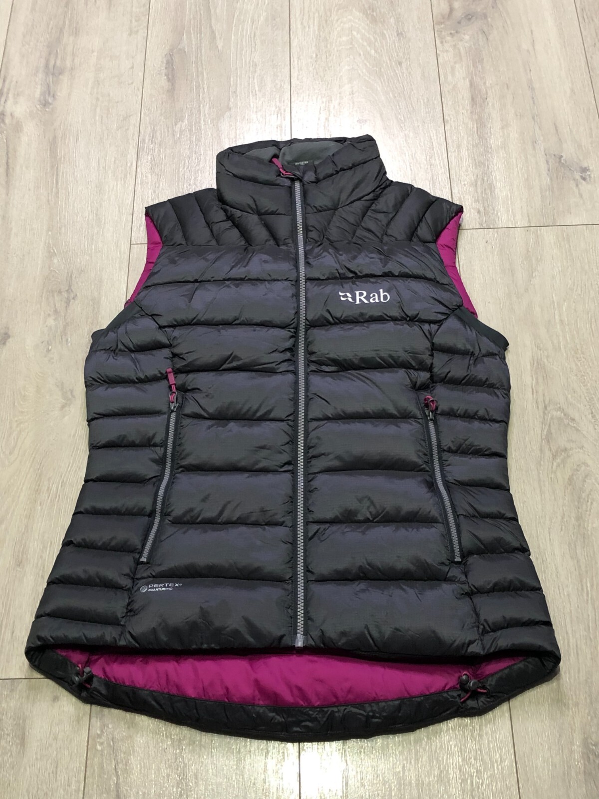 CHALECO RAB ELECTRON NIKWAX PLUMÓN DE GANSO PERTEX QUANTUM PRO MUJER XS REINO UNIDO 8 £300RRP