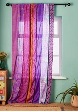 Recycled Sari Curtain Panels | Purple