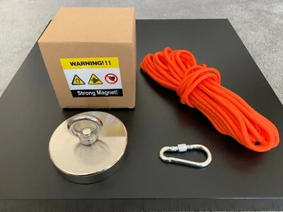 ITRADE 60-600kg PULL RECOVERY FISHING NEODYMIUM MAGNET TREASURE HUNTING KIT 10M ROPE