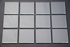 12 PIECES 1 1/8" x 1 1/8" SQUARES OF WINDOW GLASS 1/16" THICK NOT FUSIBLE