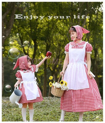 Mother & Daughter Little Red Riding Hood Costume Halloween Oktoberfest Fairytale - Picture 2 of 11