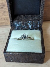 Pandora Retired Pink Cherry Blossom Single Flower Enamel Ring Size 54 S925 ALE 