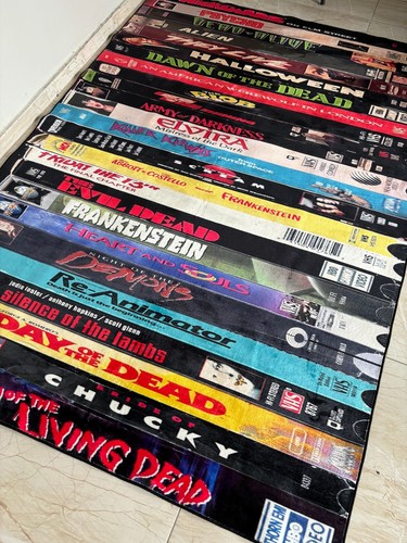 Nostalgic Retro Style Rug, VHS Runner Rug, Vhs Case Themed, Horror Rug - Picture 3 of 9