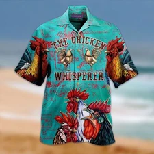 Chicken Hawaiian Shirt Rooster Hawaiian Shirt 3D Hawaii Shirt Short Sleeve S 5XL