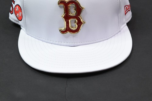 New Era Boston Red Sox Mookie Betts Bowling Hat Mens 7 3/8 White Faux Leather - Picture 3 of 12