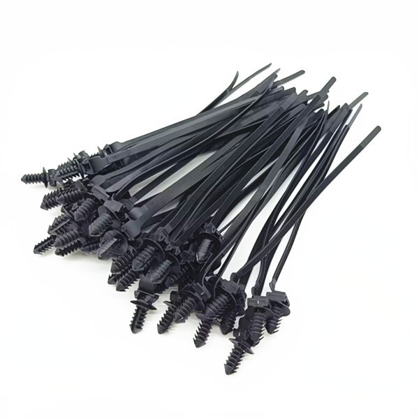 Car Accessories Line Cable-Ties Zip Wrap Push Rivet Clip Bundle Fastener 50Pcs