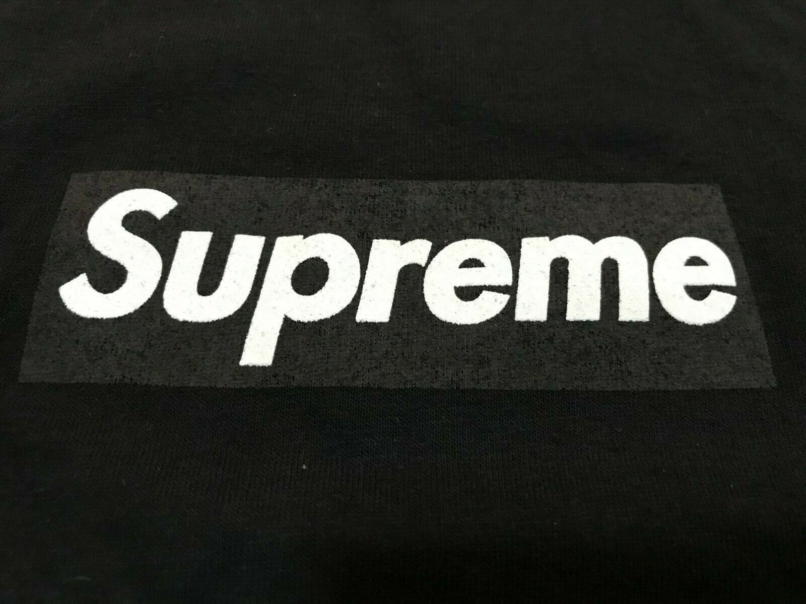 supreme black on black friends & family box logo tee shirt size xl