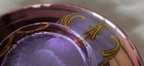 Murano Venezia Art Glass & Gold Demitasse Teacup/Saucer Enamel Flowers - Picture 12 of 13