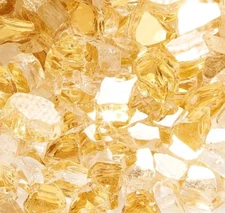 20 Lbs Fire Glass Propane Pit 1/2 inch Reflective Fireplace Glass Rocks Gold