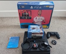 Sony PlayStation 4 Slim 500GB Black HDR HDMI Bundle w/ DualShock 4, Box, Cables