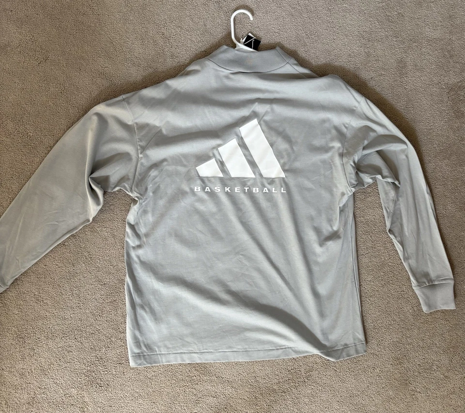 Camiseta Adidas Baloncesto Uno Polar Manga Larga Gris Metal Talla S NUEVA Foto 3 de 4